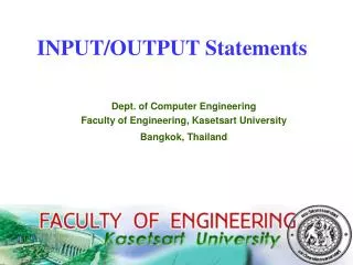 INPUT/OUTPUT Statements