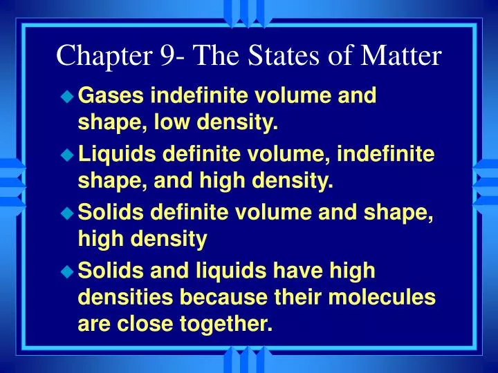 chapter 9 the states of matter