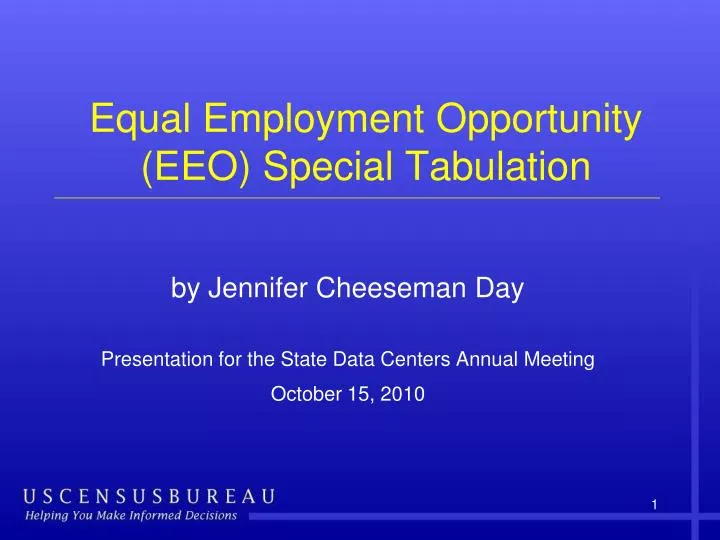 equal employment opportunity eeo special tabulation