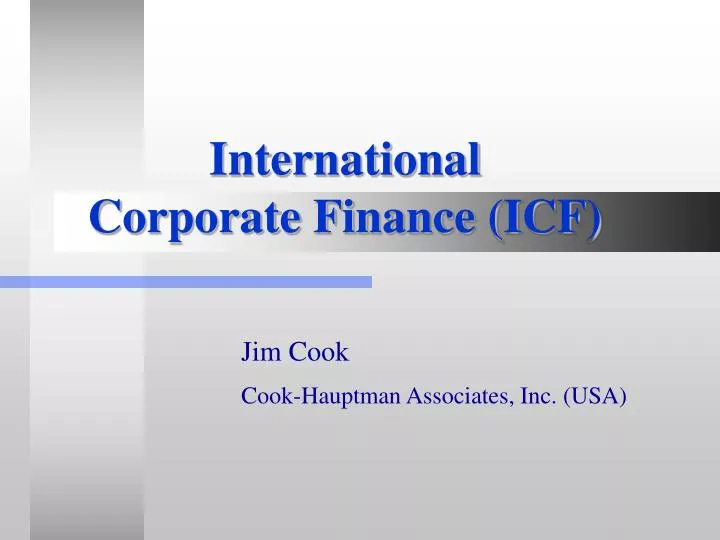 international corporate finance icf
