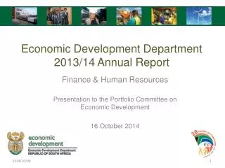 Finance &amp; Human Resources Presentation to the Portfolio Committee on Economic Development