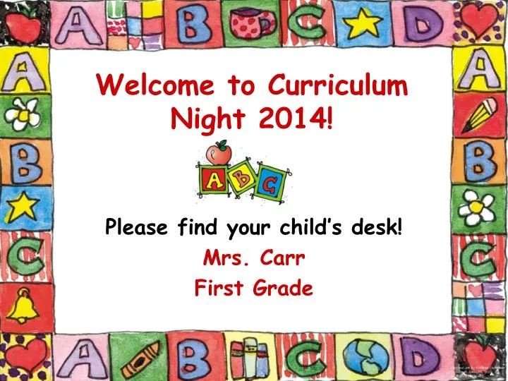 welcome to curriculum night 2014