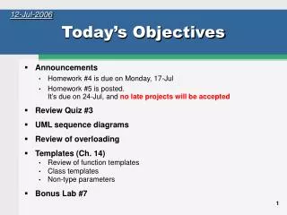 today s objectives