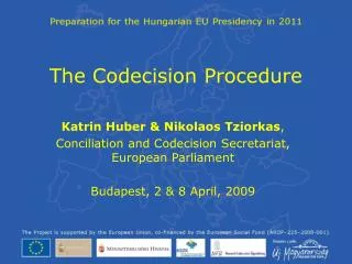 T he Codecision Procedure