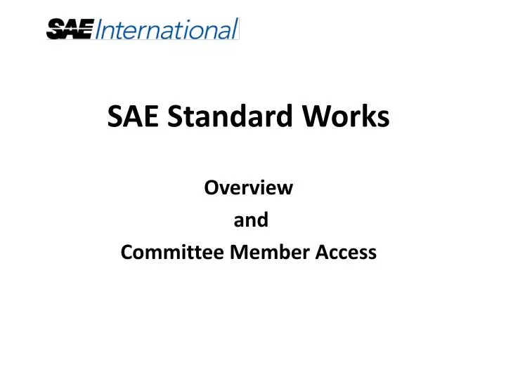 sae standard works overview and committee member access