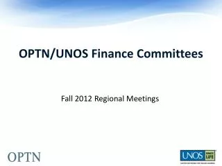 OPTN/UNOS Finance Committees