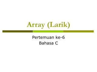 array larik