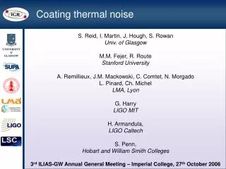 Coating thermal noise