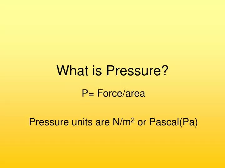 what is pressure