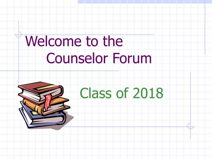 welcome to the counselor forum