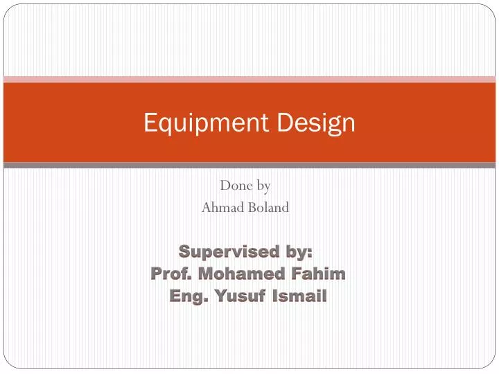 equipment design
