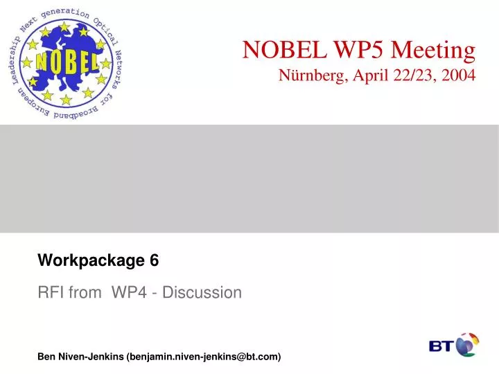 nobel wp5 meeting n rnberg april 22 23 2004