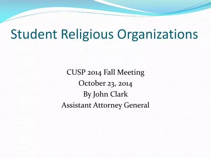 student religious organizations
