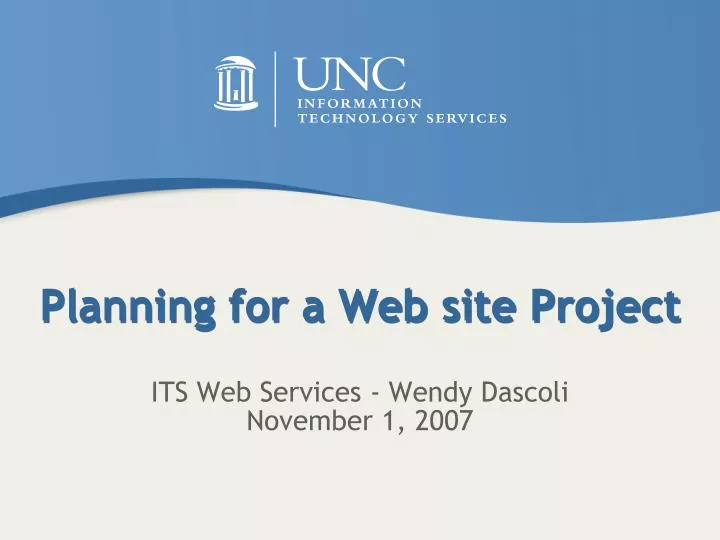 planning for a web site project