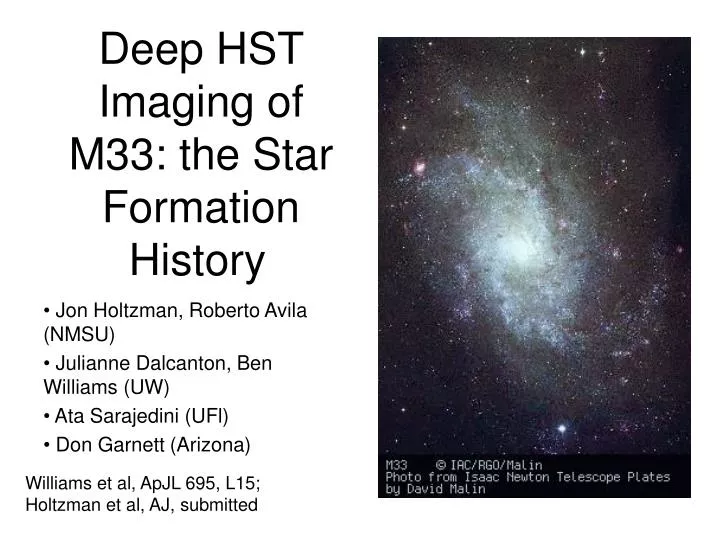 deep hst imaging of m33 the star formation history