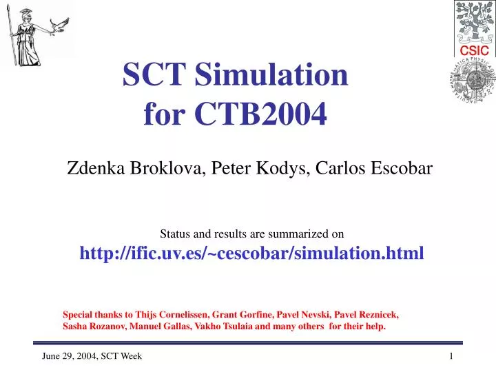 sct simulation for ctb2004