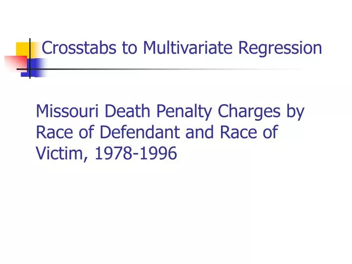 missouri death penalty charges by race of defendant and race of victim 1978 1996