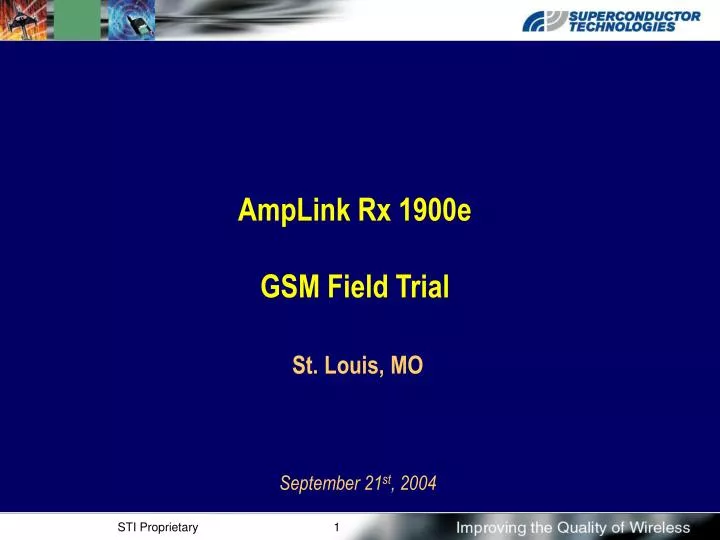 amplink rx 1900e gsm field trial