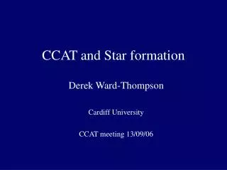 CCAT and Star formation