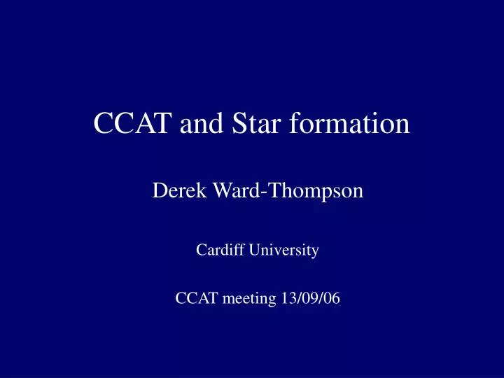 ccat and star formation