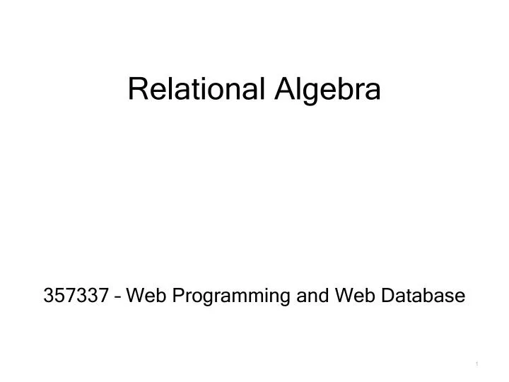 relational algebra