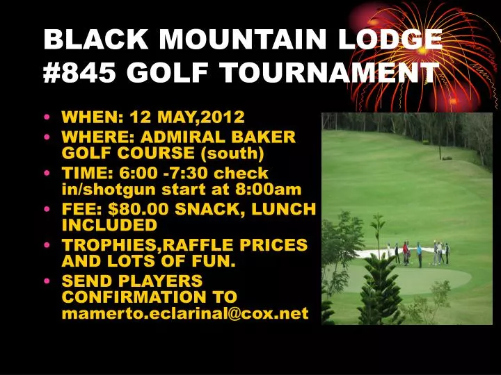 black mountain lodge 845 golf tournament