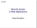 Security Issues in Web Applications