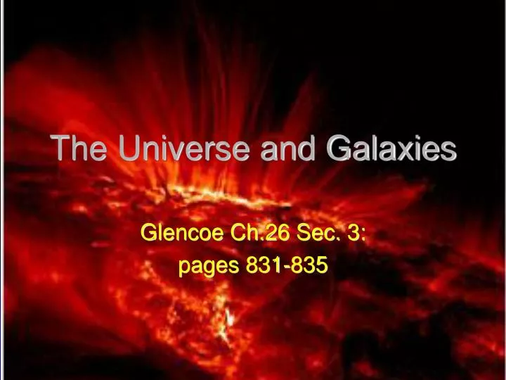 the universe and galaxies
