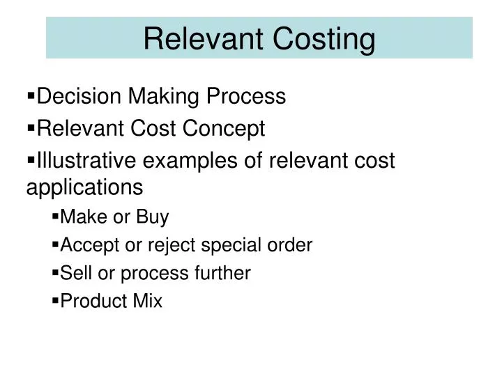 relevant costing