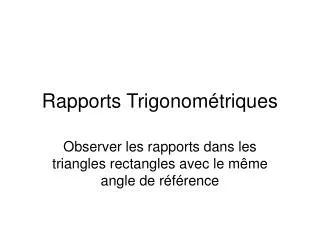 rapports trigonom triques