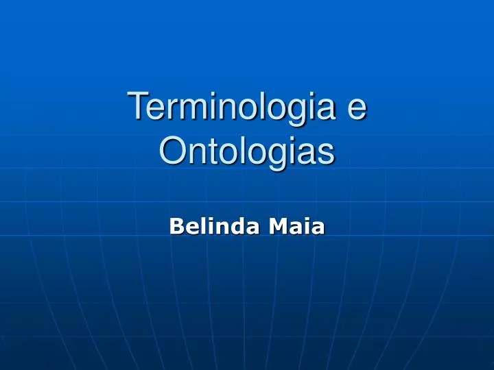 terminologia e ontologias