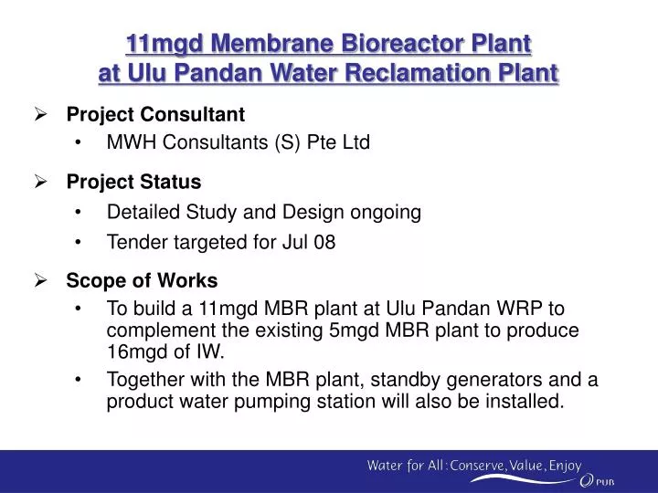 11mgd membrane bioreactor plant at ulu pandan water reclamation plant