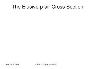 The Elusive p-air Cross Section