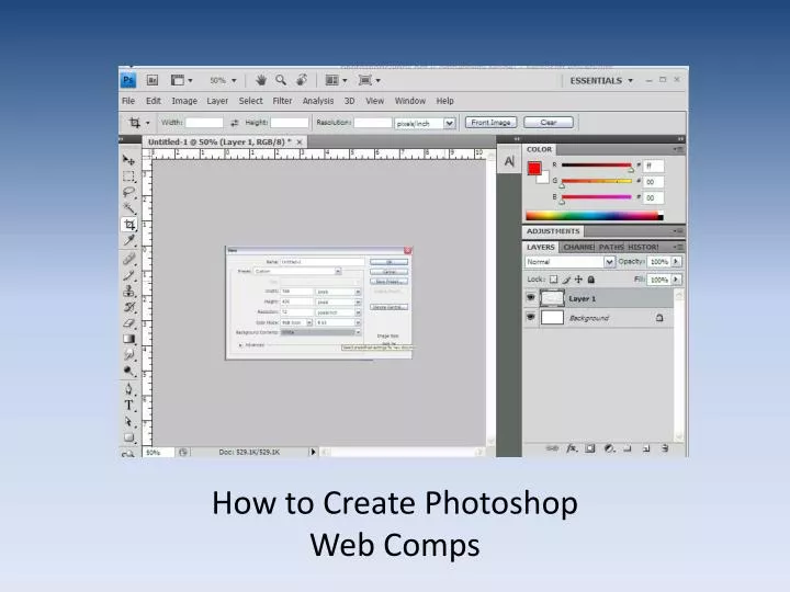 how to create photoshop web comps