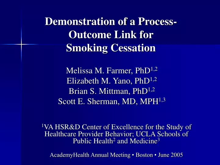 demonstration of a process outcome link for smoking cessation