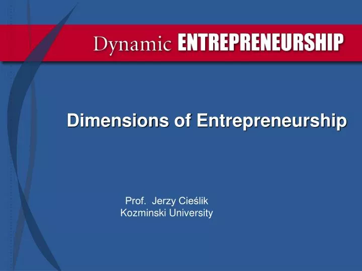 dimensions of entrepreneurship