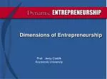Dimensions of Entrepreneurship