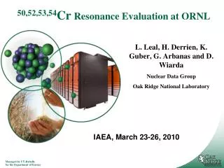 50,52,53,54 Cr Resonance Evaluation at ORNL