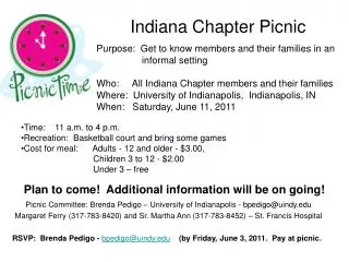 Indiana Chapter Picnic