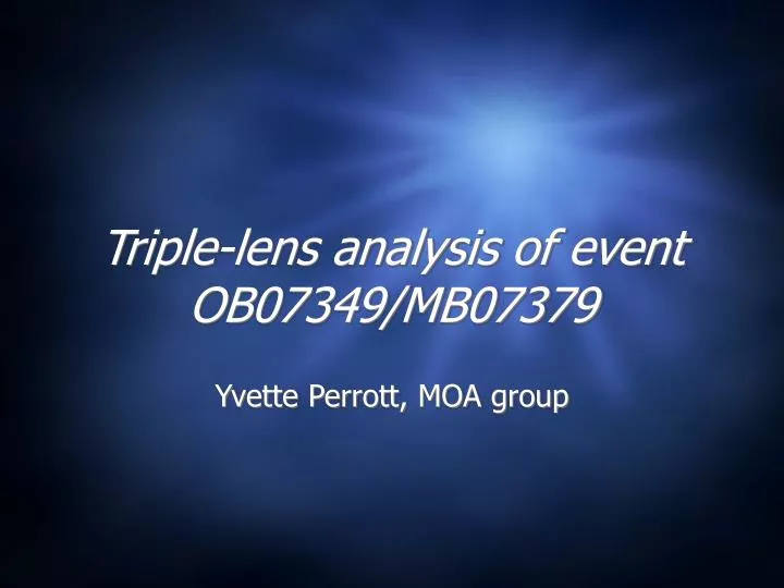 triple lens analysis of event ob07349 mb07379