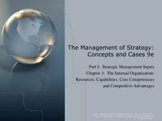 The Management of Strategy: Concepts and Cases 9e