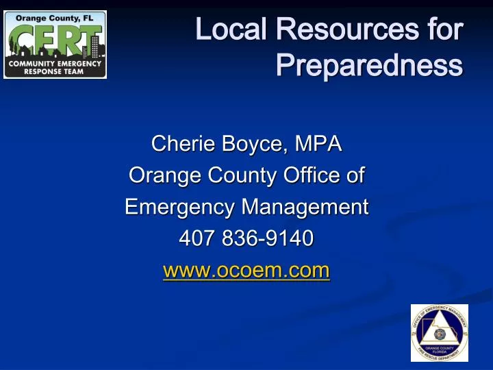 local resources for preparedness