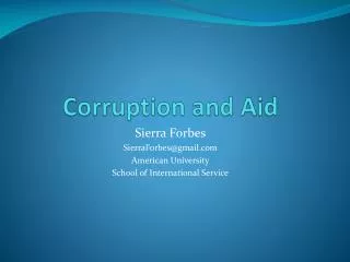 Corruption and Aid