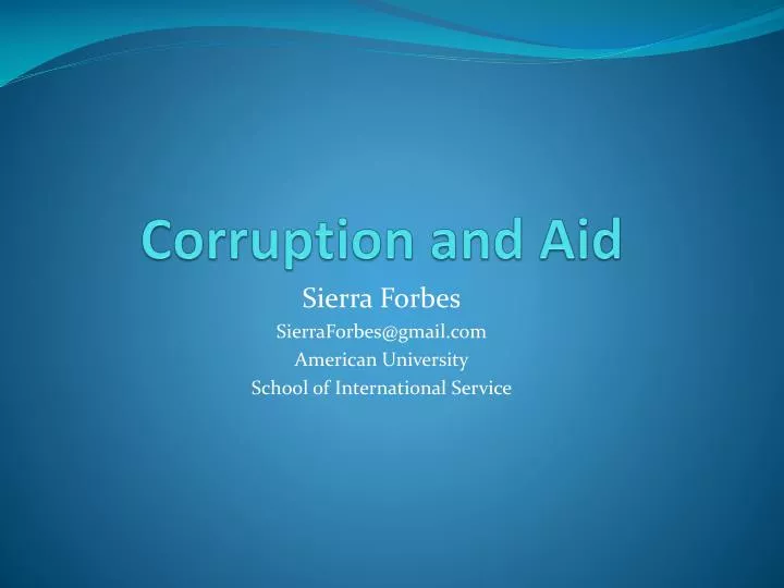 corruption and aid
