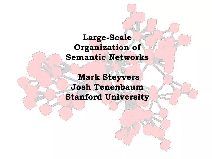 large scale organization of semantic networks mark steyvers josh tenenbaum stanford university