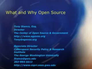 What and Why Open Source