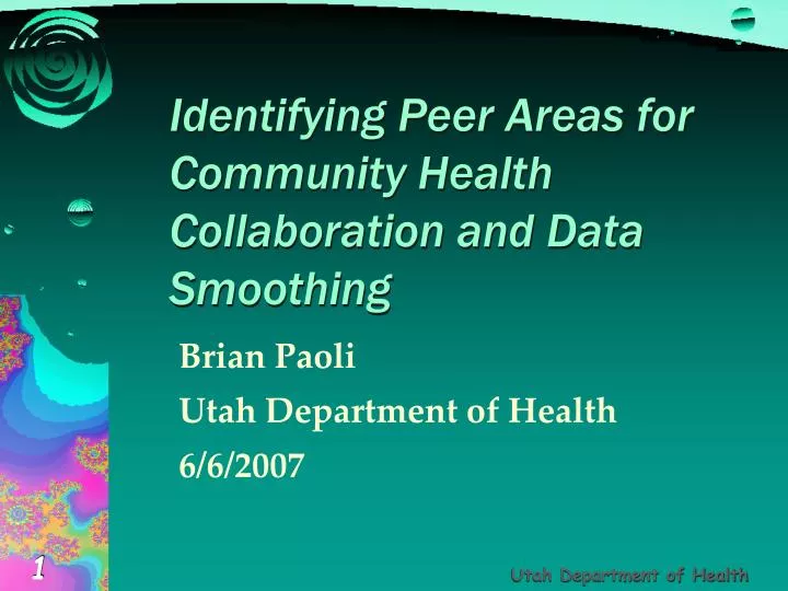identifying peer areas for community health collaboration and data smoothing