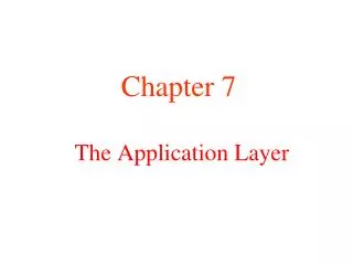 The Application Layer