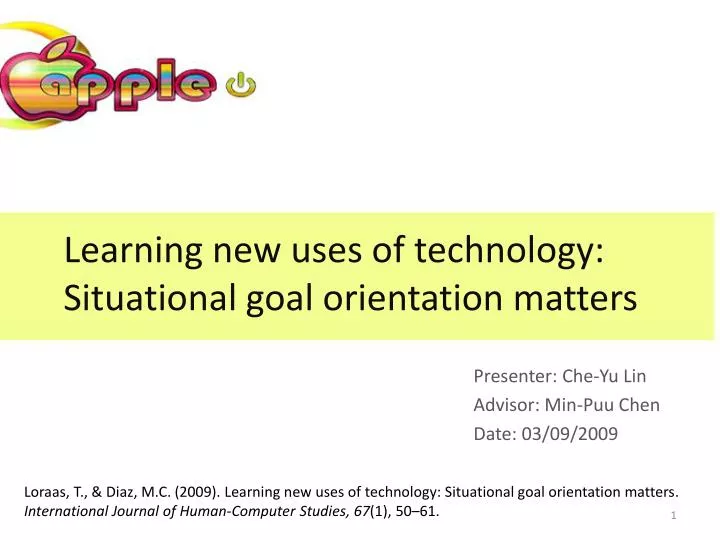 learning new uses of technology situational goal orientation matters