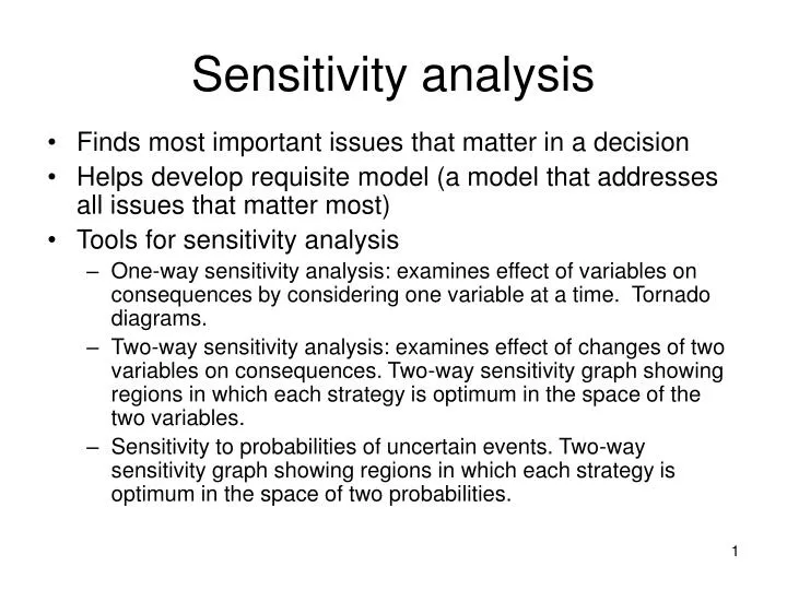 sensitivity analysis